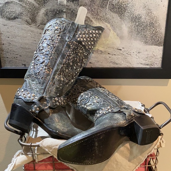 Ferrini Ladies Boots 7.5 grey leather - Picture 2 of 3